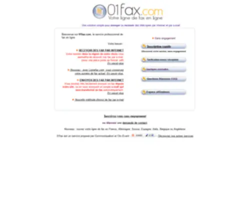 01Fax.com(Service) Screenshot