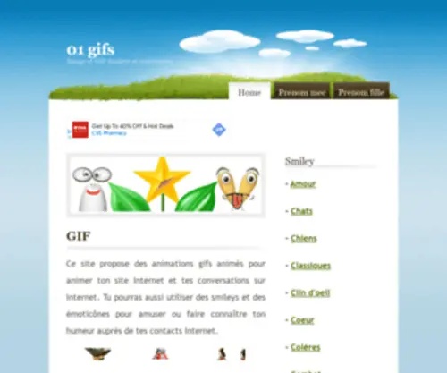 01Gifs.com(Image GIF smiley gratuit et emoticones) Screenshot