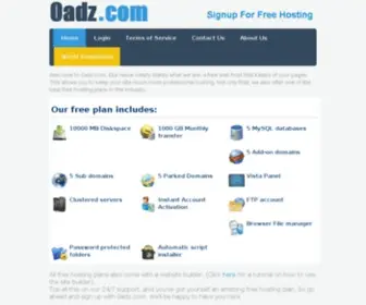 0ADZ.com(Our name clearly states what we are; a free web host) Screenshot