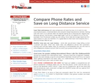 10-10Phonerates.com(Comparephone rates and save on long distance service) Screenshot