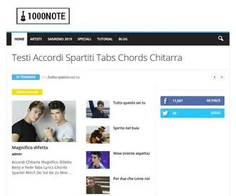 1000Note.it(Accordi Chitarra Testi Canzoni Spartiti Guide) Screenshot