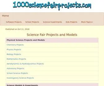 1000Sciencefairprojects.com(Science Fair Projects 2023) Screenshot