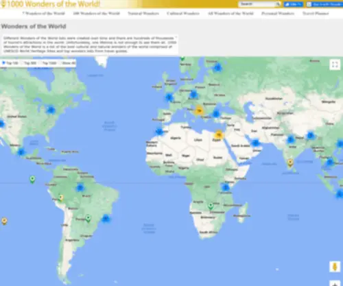 1000WondersoftheWorld.com(100 Wonders of the World) Screenshot