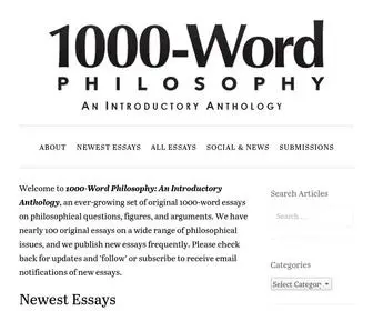 1000Wordphilosophy.com(1000-Word Philosophy) Screenshot