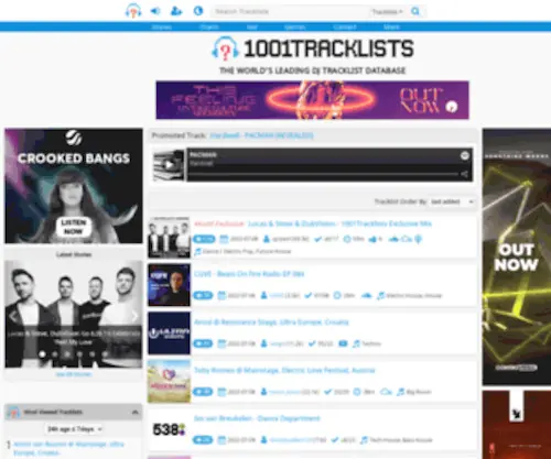 1001Tracklists.com(The World's Leading DJ Tracklist/Playlist Database) Screenshot
