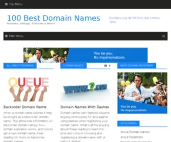 100Best-Domain-Names.com(100 Best Domain Names) Screenshot