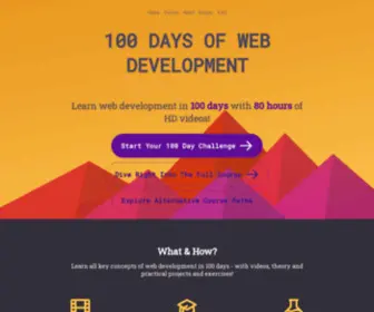 100Daysofwebdevelopment.com(100 Days of Web Development) Screenshot