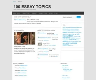 100Essaytopics.com(Free essay help and essay topic ideas) Screenshot