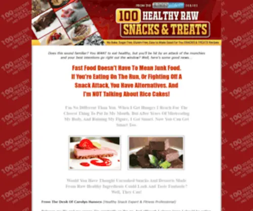 100Healthyrawsnacks.com(100 Healthy Raw Snacks and Treats) Screenshot