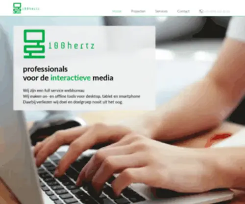 100Hertz.com(100hertz, professionals voor de interactieve media) Screenshot