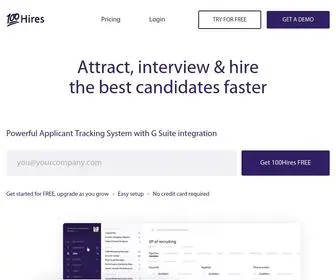 100Hires.com(Staffing Software and Applicant Tracking System For Small Business) Screenshot