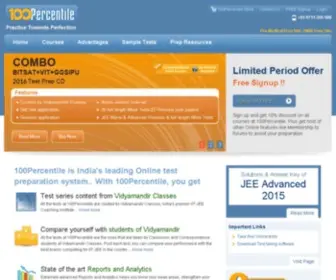 100Percentile.com(IITJEE Preparation Online IITJEE Test Series Practice test and Papers for IITJEE) Screenshot