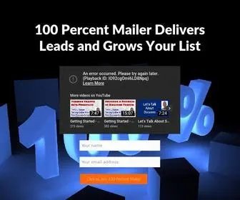 100Percentmailer.com(100 Percent Mailer) Screenshot