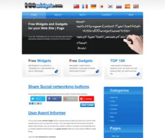 100Widgets.com(Free Widgets and Gadgets for your Websites) Screenshot