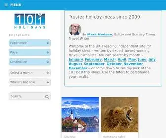 101Holidays.co.uk(Holiday ideas for 2024) Screenshot