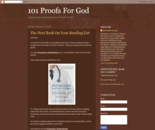 101Proofsforgod.blogspot.com(101 Proofs For God) Screenshot