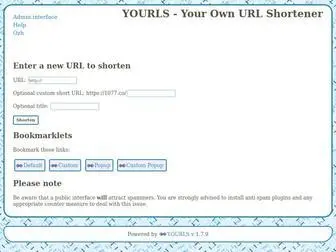 1077.co(YOURLS » Your Own URL Shortener') Screenshot