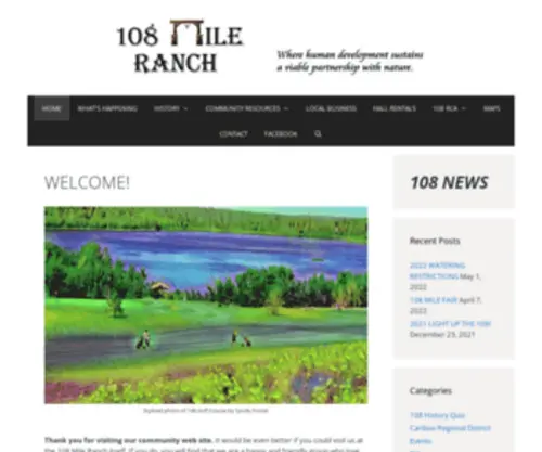 108Ranch.com(108 Mile Ranch Community Association) Screenshot