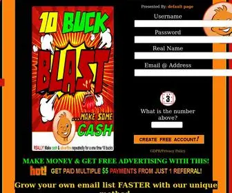 10Buckblast.com(10BuckBlast Email Advertising Blaster) Screenshot