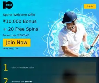 10Cricads.com(Welcome Bonus & Free Spins) Screenshot