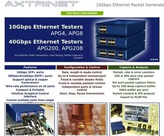 10Gpacketgenerator.com(Axtrinet APG Ethernet Packet Generators) Screenshot