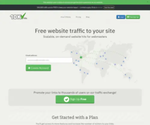 10Khits.com(10KHits Traffic Exchange) Screenshot