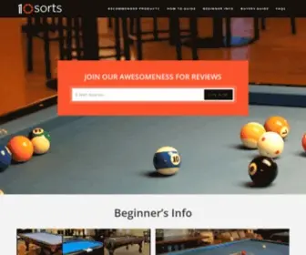 10Sorts.com(The Resource where You can Learn Everything About Billiards) Screenshot