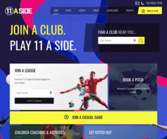 11Aside.org(11 A Side Football) Screenshot
