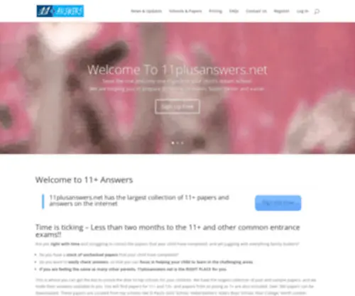 11Plusanswers.net(11+ Test Papers with Answers. You can download papers and view answers. Registration) Screenshot