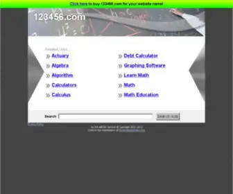 123456.com(The Leading Math Site on the Net) Screenshot