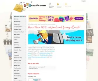 123Cards.com(Send Free Birthday Cards & eCards for Every Occasion) Screenshot
