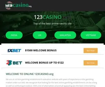 123Casino.org Screenshot