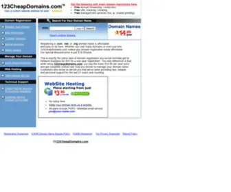 123CheapDomains.com(123 Cheap Domains) Screenshot