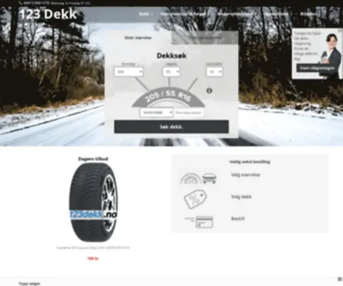 123Dekk.no(Dekk til lave priser i dekk Outlet) Screenshot