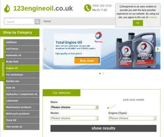 123Engineoil.co.uk(Buy oil and engine oil in original quality at permanently low prices) Screenshot