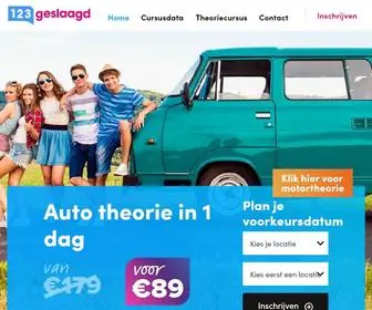 123Geslaagd.nl(Auto theoriecursus in 1 dag met 100% slagingskans) Screenshot