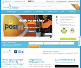 123Lens.nl(Contactlenzen en lenzenvloeistof simpel online bestellen) Screenshot