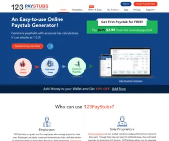 123Paystubs.com(Online Paystub Generator) Screenshot