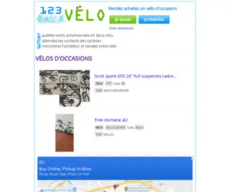 123Velo.be(Vendre son vélo en Belgique ou acheter un vélo pas cher) Screenshot