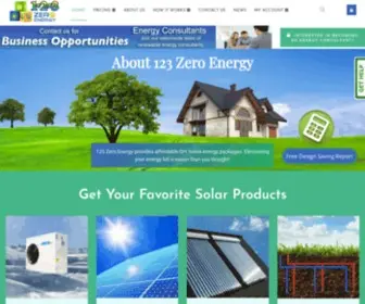 123Zeroenergy.com(Save Energy with Solar Water Heaters) Screenshot