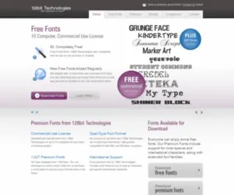 128Bittech.com(Commercial Use Fonts for Windows and Mac) Screenshot