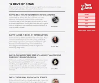 12DevsofXmas.co.uk(12 insightful articles introducing you to new and exciting thoughts and ideas in the world of web development) Screenshot