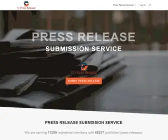 12Pressrelease.com(Press Release Submission Service) Screenshot