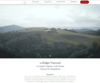 12Ridges.com(12 Ridges Vineyard) Screenshot