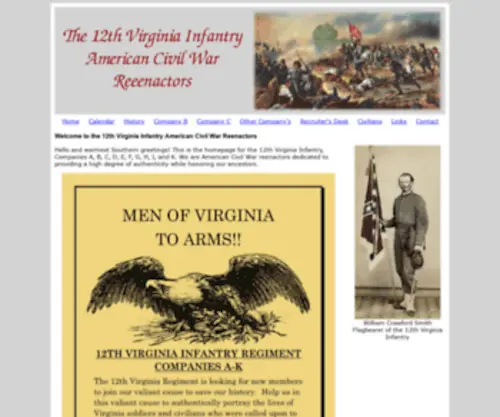 12Thvirginia.org(The 12th Virginia Infantry) Screenshot