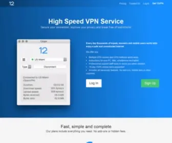 12VPN.com(Secure your connection with 12VPX) Screenshot