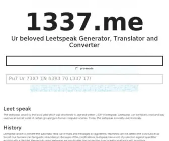 1337.me(Pro Leetspeak Generator) Screenshot