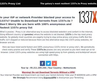 1337Xproxylist.com(1337x Proxy List) Screenshot
