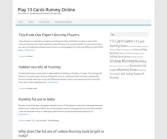 13Cardsrummy.com(13 Cards Rummy Tips and Tricks to Win Rummy Tournaments) Screenshot