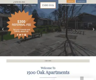 1500Oak.com(HomeOak Apartments) Screenshot